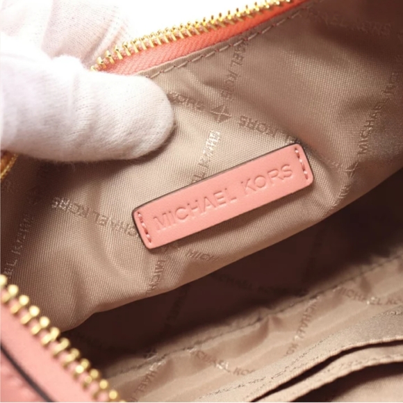 MICHAEL KORS CORA Zip Pochette Medium Handbag Faux Leather Pink 2WAY 35F3G4CU6Y - Picture 5 of 9